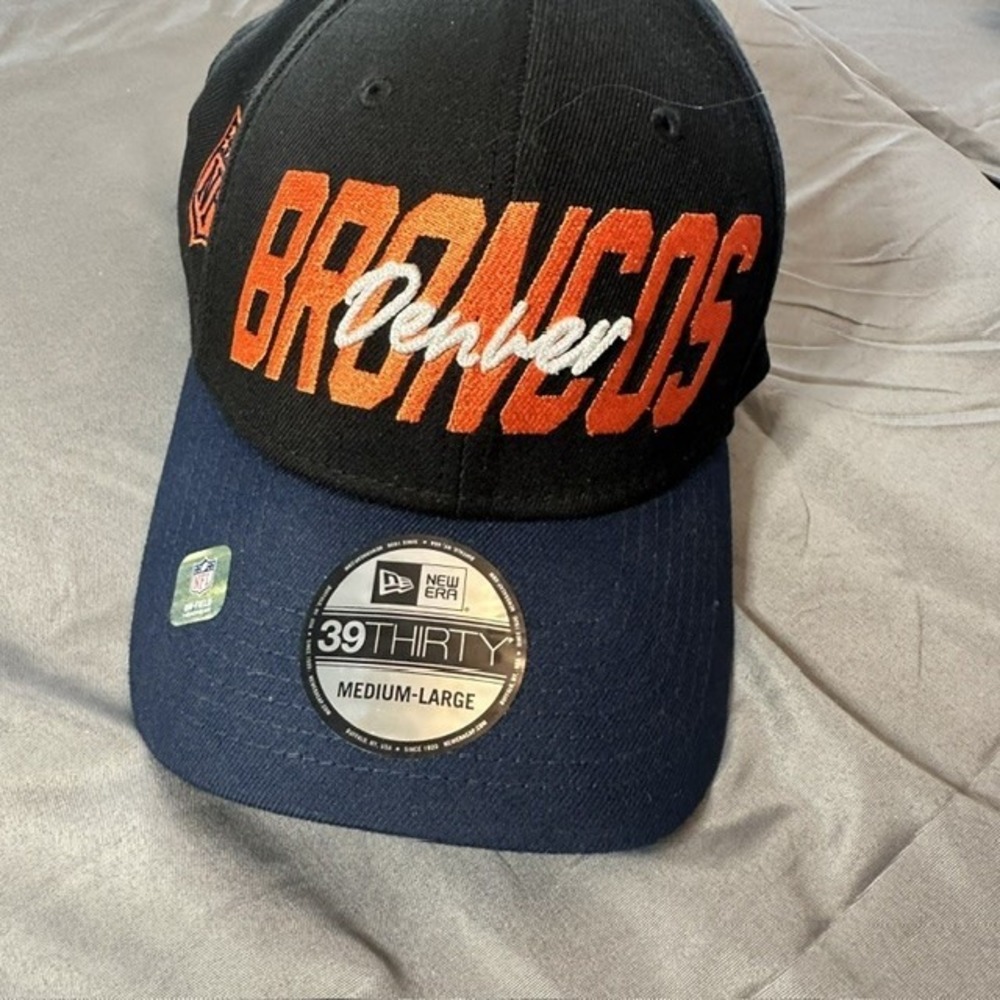 New Era‎ 39THIRTY Denver Broncos Hat Mens Medium-Large Black Navy Blue NFL Cap